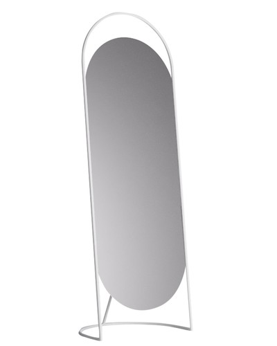 Дизайнерское напольное зеркало Glass Memory Queen в металлической раме белого цвета